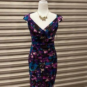 Adrianna Papell Fitted Tiered Dress